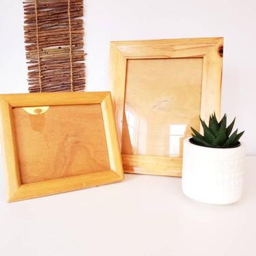 Vintage Handmade Wood Picture Frame Set 