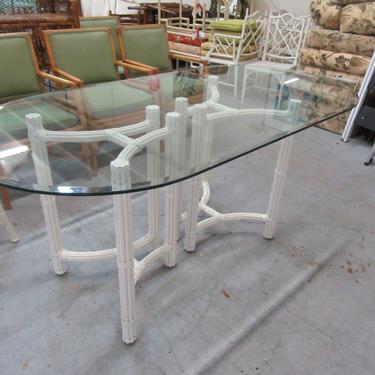 Oval Bamboo Pedestal Table