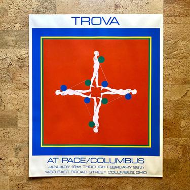 Vintage Ernest Trova Serigraph Falling Man Exhibition Poster Pace/Columbus 1970s 
