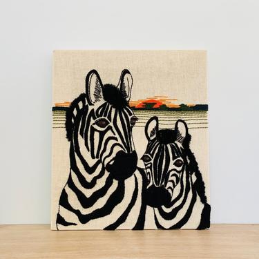 Vintage Zebra Yarn Art by Sunset Designs 