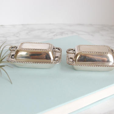 Silverplate Miniature Butter Dish  - Silver Plate Covered Dish - Silver Dish by PursuingVintage1