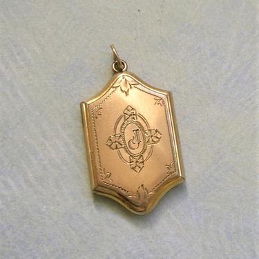 Vintage 1940's Sweetheart Locket With Initial J, Vintage Gold Filled Locket With Monogram J, F.M. Co. (#3927) 