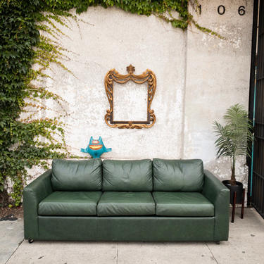 Green Leather Sleeper Sofa