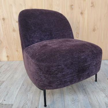 Italian Sejour Lounge By GamFratesi for Gubi Newly Upholstered in a Purple Velvet Chenille 