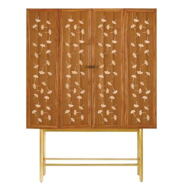 Currey & Co. Ginkgo Leaf Bohlend Cabinet/Bar