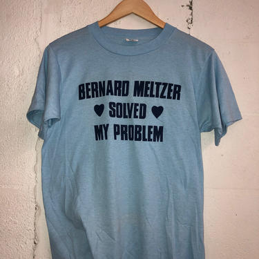 Vintage 80's Bernard Meltzer Solved My Problem T-Shirt. M 3034 