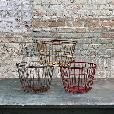 Set of 3 Vintage Wire Stacking Apple Baskets Vintage Decor 