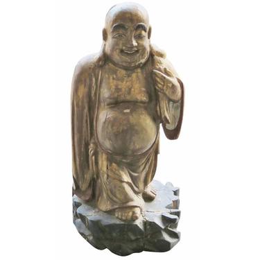 Antique Carved & Painted Buddha
