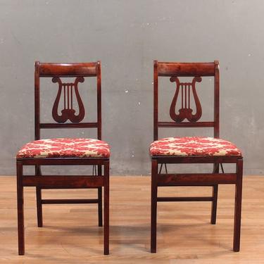 Stakmore Cherry Lyre-Back Folding Chair
