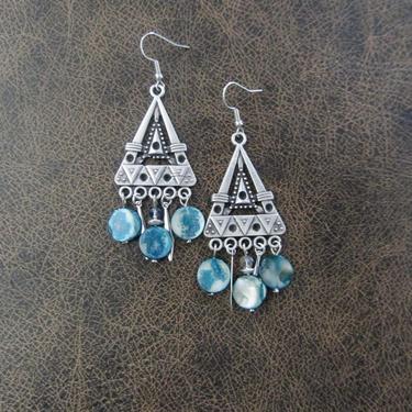 Large chandelier earrings, mother of pearl, bohemian boho shell earrings, ethnic statement earrings, bold earrings, unique gypsy earrings 