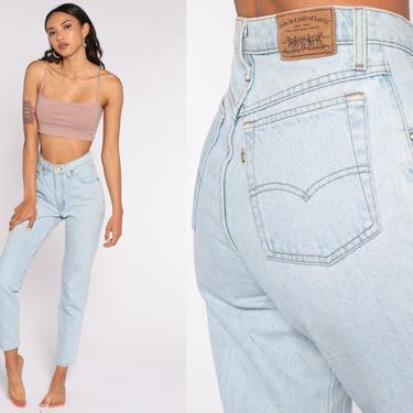 90s Levis Jeans 26 -- Tapered 900 Levis Mom Jeans High Waist Levi Strauss Jeans Denim Pants Vintage Light Blue Denim High Waisted Small 26 