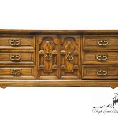 AMERICAN OF MARTINSVILLE Walnut Italian Neoclassical Tuscan Style 74" Triple Door Dresser 2343 