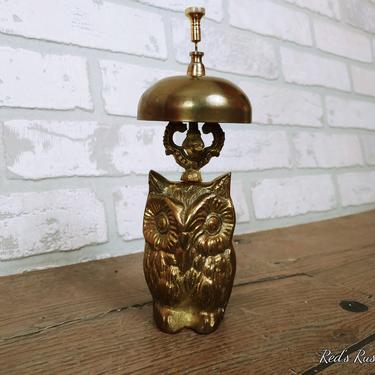 Vintage Brass Owl Hotel/Concierge/Bell Hop/Desk Bell 