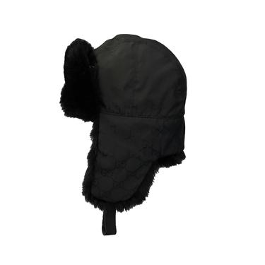 Gucci Black Monogram Fur Hat