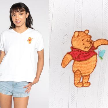 Winnie the Pooh Shirt Walt Disney TShirt 90s Graphic Cartoon T Shirt Vintage 1990s Retro Tee Disney Store White Medium 