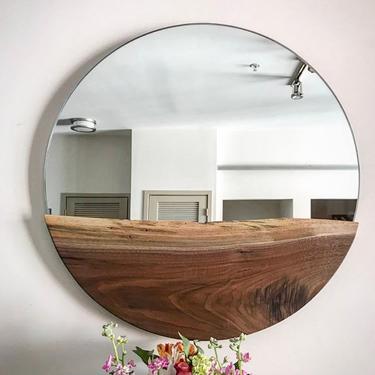 Round mirror/ liveedge mirror, large round mirror, rustic mirror, antique mirror, bathroom mirror, hanging mirror, wall mirror, mirror 