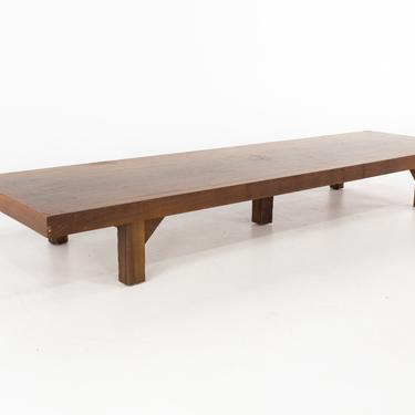 Merton Gershun For American Of Martinsville Style Mid Century Walnut Coffee Table Bench - mcm 