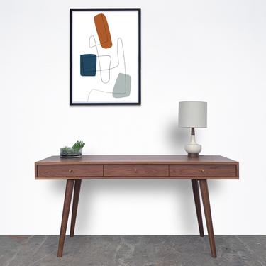 Bloom Desk / Console Table in Solid Walnut - Danish Modern Style - In Stock! 