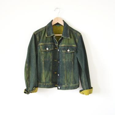 Vintage denim jacket / jean jacket / neon jacket 