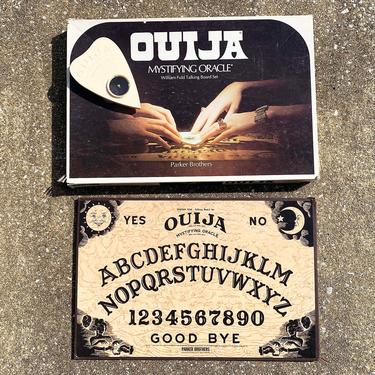 Vintage Ouija Board Game Planchette Box Mystifying Oracle William Fuld Parker Brothers Psychic Spirit Talking Collectible Salem MA 1970s 70s 