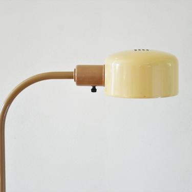 Vintage Modernist Reading Height Floor Lamp in Cream and Tan by Lightlolier by SourcedModern
