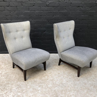 Mid Century Wing Back Lounge Chairs 