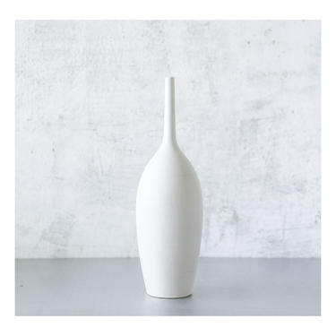SHIPS NOW- one 9.5&quot; Skyscraper Bottle Vase in Matte White by sara paloma pottery. ceramic minimal modern bud vase tabletop mid century vases 