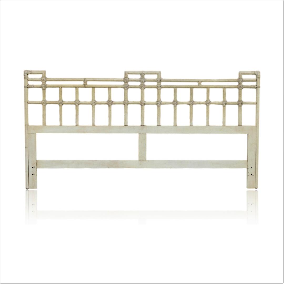 Vintage 1970s Ficks Reed Chinoiserie Rattan Queen Headboard | Verona ...