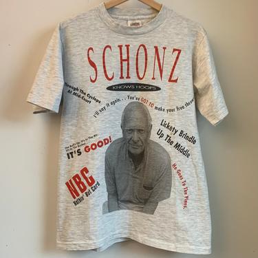 1992 Bill Schonely Knows Hoops Grey Tee Shirt