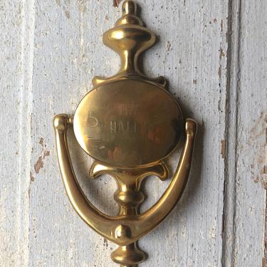 Brass door knocker Monogrammed The Halls 