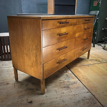 Paul McCobb Rare Perimeter Birch Rosewood 8 Drawer Dresser Cabinet Credenza Vintage Mid-Century Modern Mad Men American Craft 