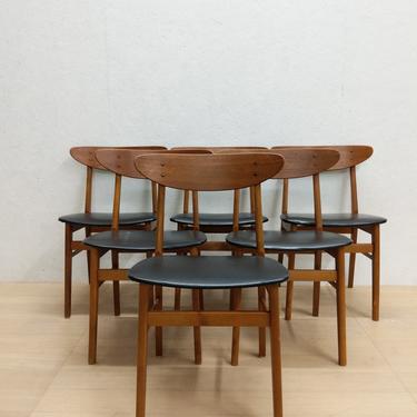 Set of 6 Vintage Danish Modern Dining Farstrup Chairs 