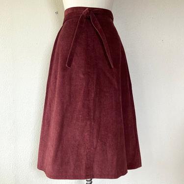 1970s Long corduroy wrap skirt 