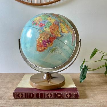 Vintage Globe - Vintage Replogle Stereo Relief Globe - Topographical Relief Globe - Gustav Brueckmann Cartographer - Metal Arm 
