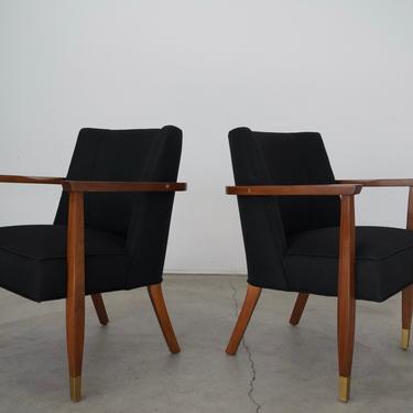 Pair of 1950's Mid-century Modern Arm Chairs - Refinished & Reupholstered! 