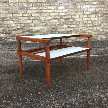 Two-tier Media Bench-accent Table 