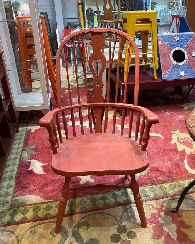 Painted Windsor chair, 41” H 