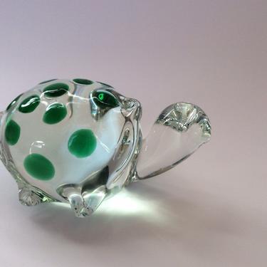 Handblown Glass/ Crystal Turtle Collectible or Turtle Paperweight - Unbelievably Cute! 