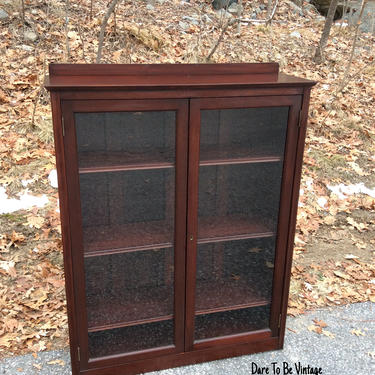 SOLD Vintage Mahogany Bookcase - Paine Furniture Mahogany Two Door Bookcase Cabinet - Vintage Mahogany Bookcase - Vintage Display Cabinet 