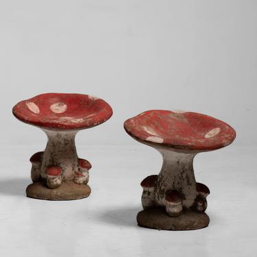 Folk Art Garden Mushrooms