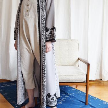 Vintage Ottoman Jacket | Embroidered Felted Wool Jacket / Duster | Turkish Banyan 