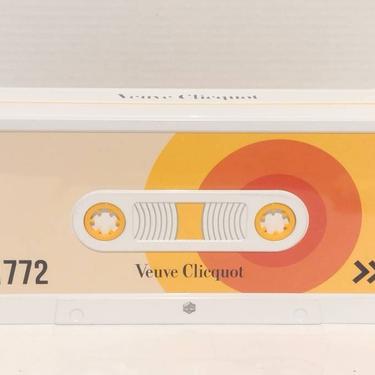 Veuve Clicquot Retro Cassette Tape Box Limited Edition Champagne Bottle Holder Metal Tin 13" 