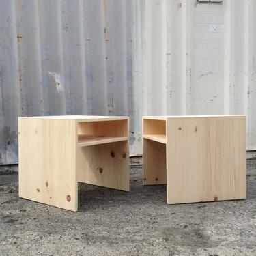 Pair Custom Pine Side Tables