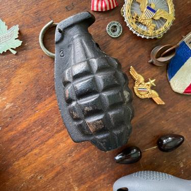 Toy Pineapple Grenade Cast Iron Toy Bomb Paperweight Sculpture USA Japan Germany War 