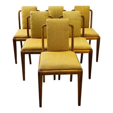 Art Deco Curved Back Dining Room Chairs, Set of 6