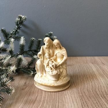 Holy family chalkware figurine - vintage religious statue 