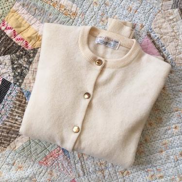 vintage Braemar cardigan sweater - 80s Scottish lambswool cardigan / cream wool sweater - vintage lambswool sweater / preppy cardigan 