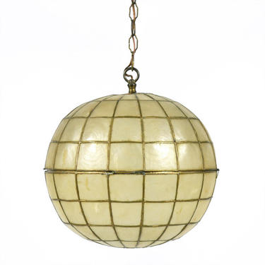 Capiz Shell Ball-shaped Pendant Lamp