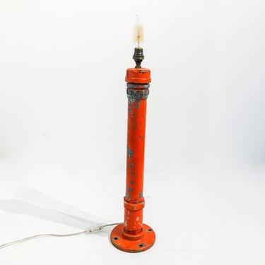 Industrial Orange Pipe Candle Stick Light (Lrg)