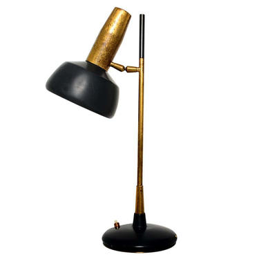Lumi Milano Patinated Brass Desk Lamp by Oscar Torlasco 1940s Italy 